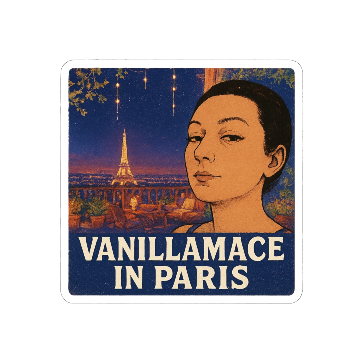 Vanillamace in Paris Sticker | Cute Quirky Vinyl Decal - VanillaMace official Stickers merch